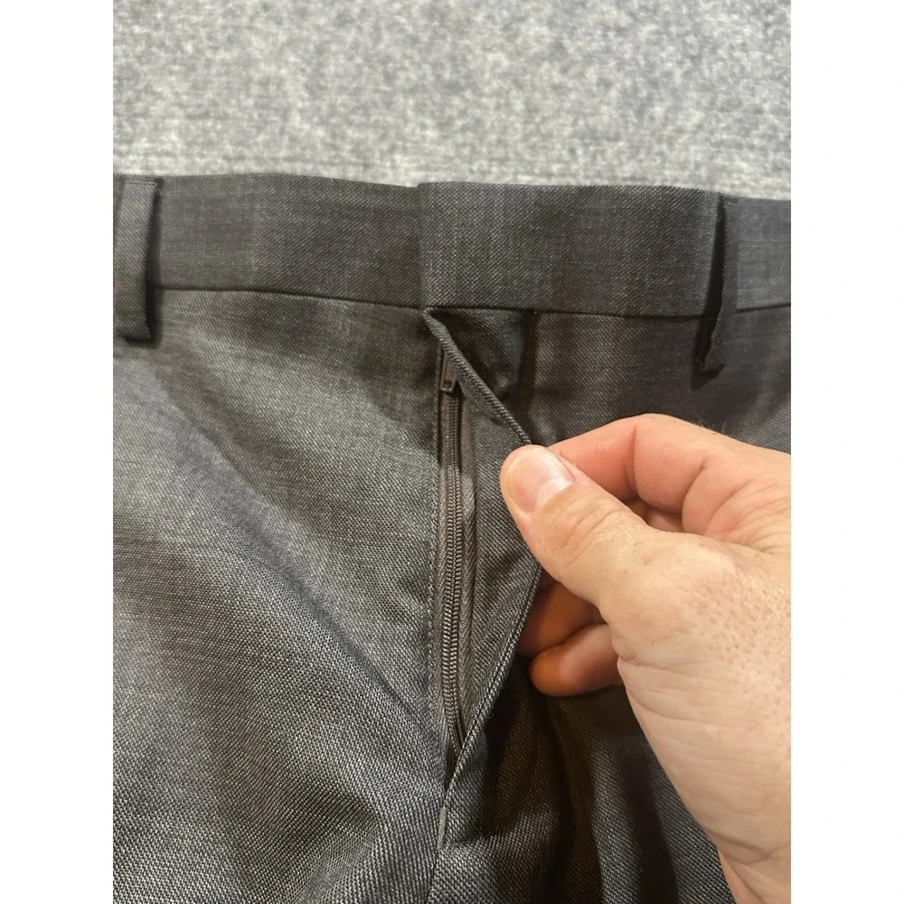 J Crew Mens Suit 40S Blazer 31x28 Slacks Grey Tollegno Wool Italian Fabric EUC